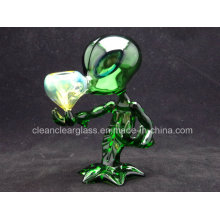 Wholesale High Quality Green G Spot Glass Smoking Pipes Alien Design Glass Hand Pipes